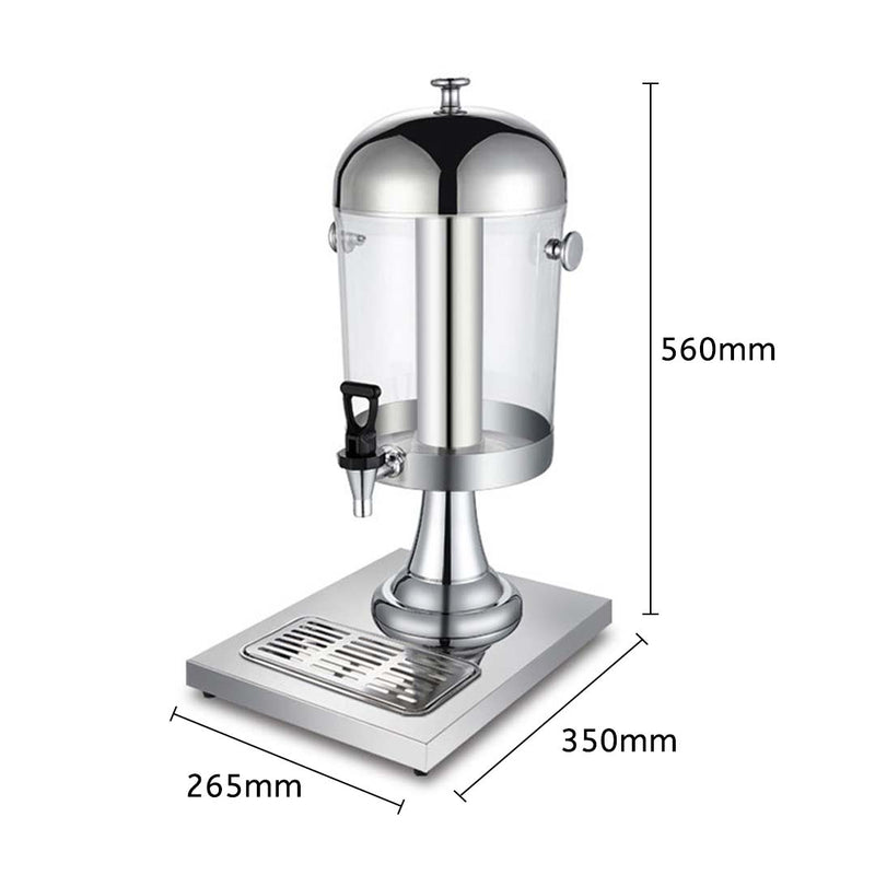 2X 8L Stainless Steel Beverage Dispenser Commercial Clear View Pump