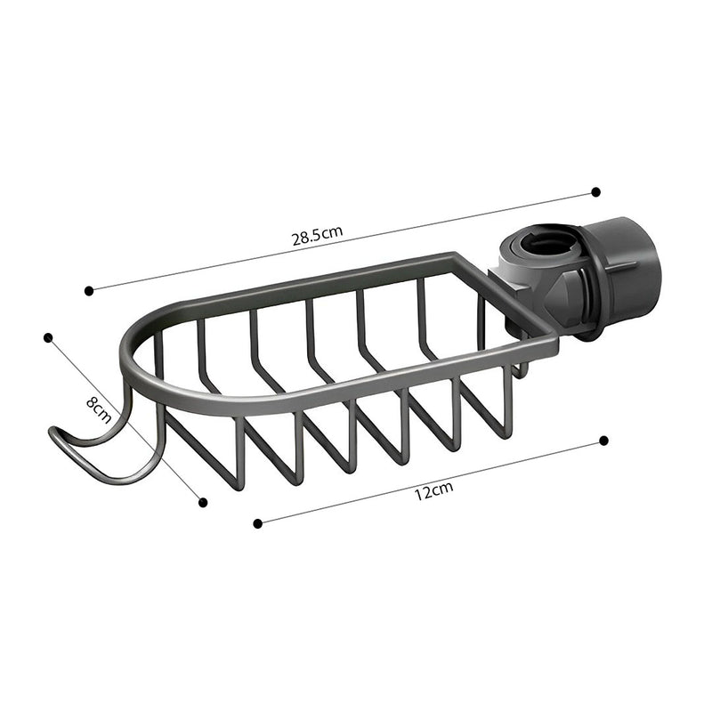 Dark Grey Aluminum Kitchen Sink Storage Rack Organizer Caddy 28.5x12x8cm