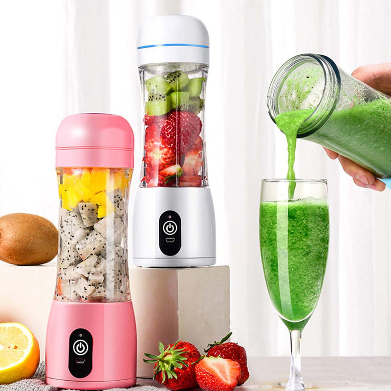 Portable USB Rechargeable Handheld 380ml Fruit Mixer Juicer Blue Eco-Friendly