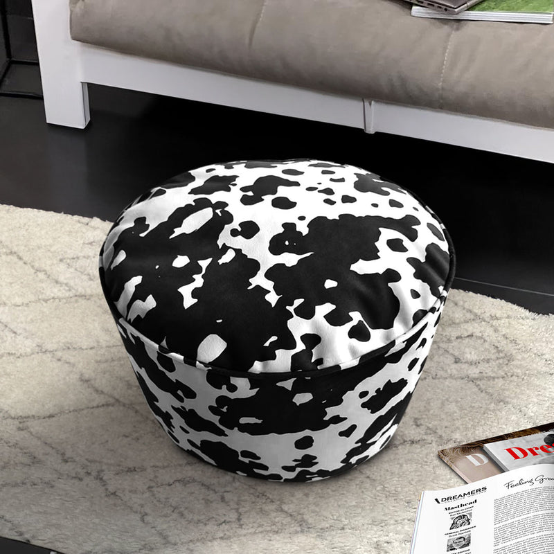 Round Velvet Cotton Pouffe Seat Cushion 48x35cm Home Decor Footstool Multicolor