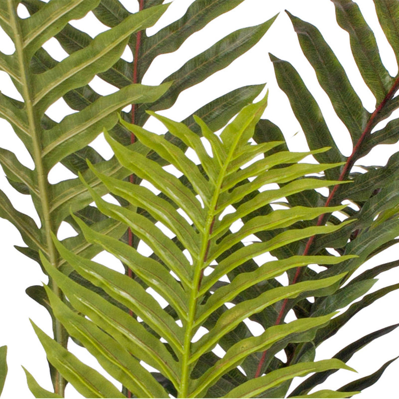 Artificial Hares Foot Fern Tree 210cm Polyethylene Green 9 Stalks With Pot