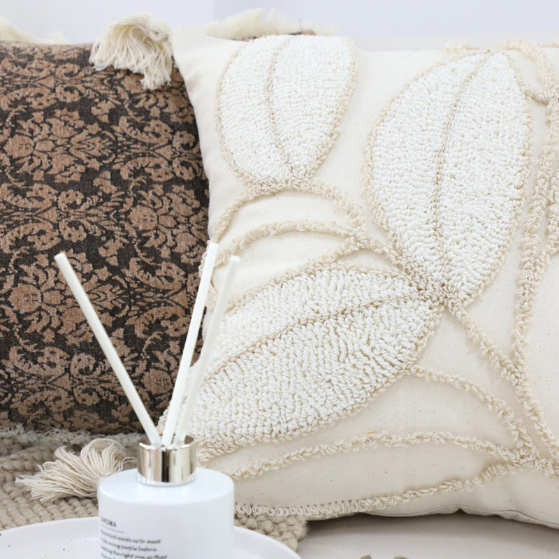 45x45cm Plush Velvet Square Throw Pillow Cream Decorative