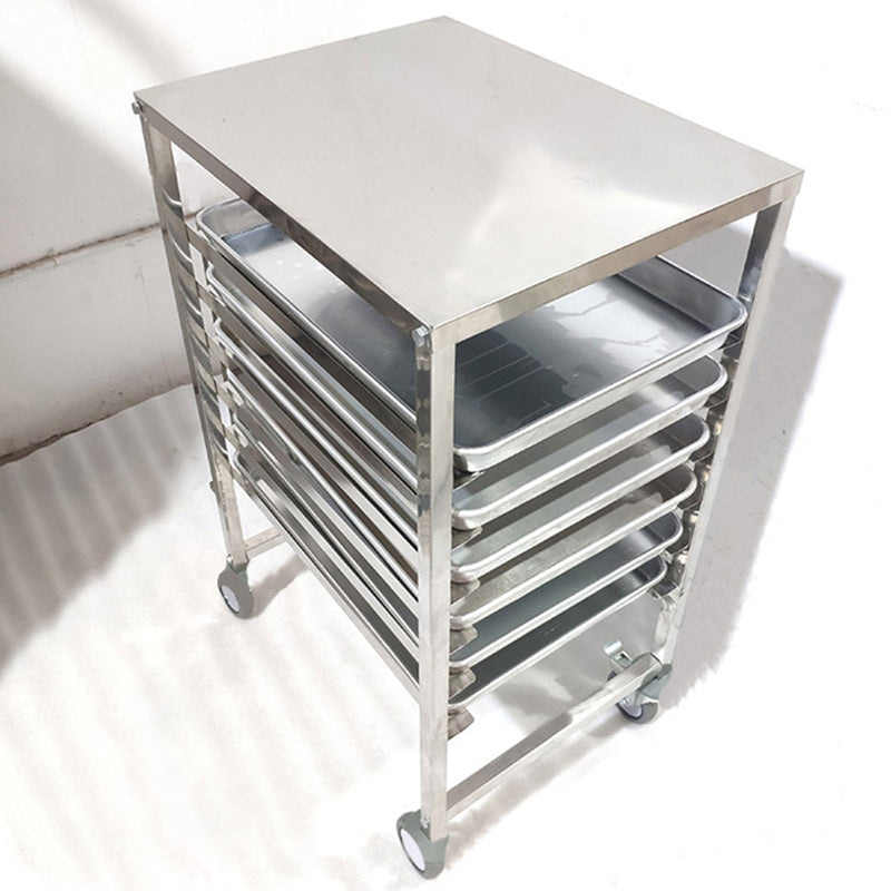 7 Tier Stainless Steel Bakery Trolley For 60x40cm Trays Lockable Castors