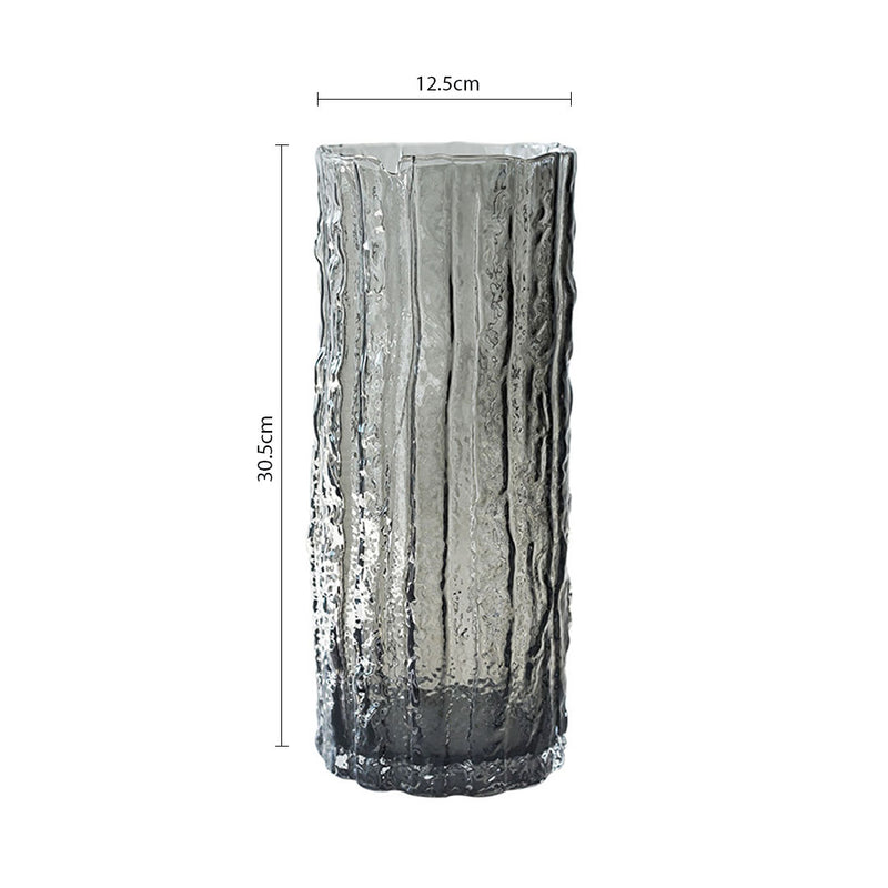 Handcrafted 30.5cm Grey Glass Vase Classic Design Home Decor Elegant Accent
