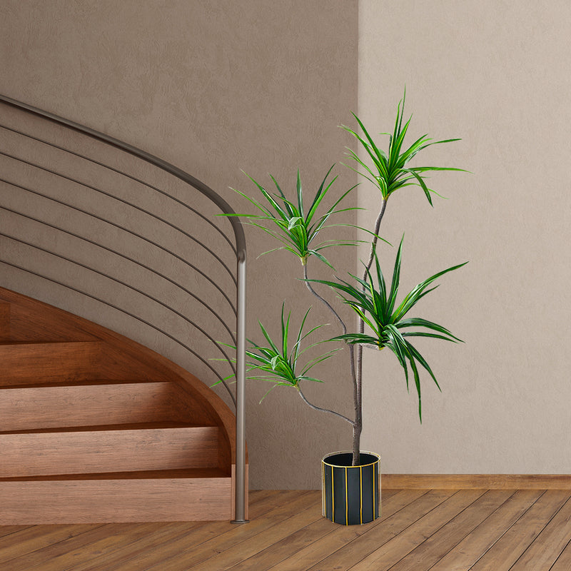 Artificial Dracaena Plant 180cm Green Rubberized Silk Iron Indoor Outdoor Decor