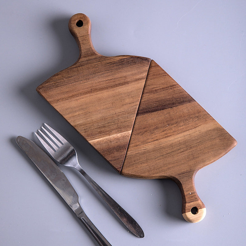 2X Acacia Wood Pizza Server Round Food Tray Cutting Board Brown Home Decor