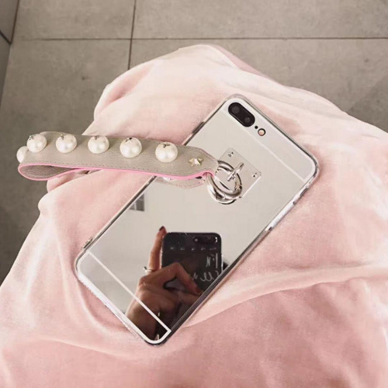 Durable Silver Mirror iPhone 7 Plus Case Shockproof Fashionable Hard Back