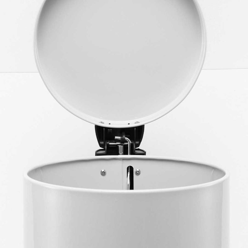 2X 12L Stainless Steel Round Foot Pedal Trash Bin White Removable Inner