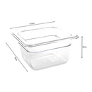 100mm Polycarbonate GN Pan 1/6 Food Tray Storage with Lid Transparent