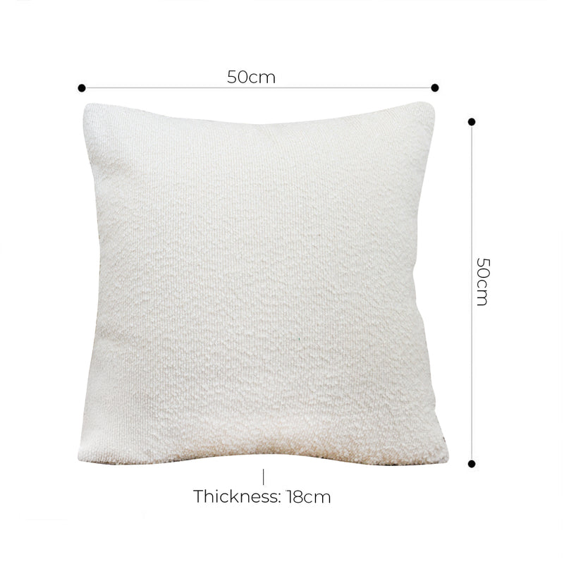 50x50x18cm White Throw Pillow Polyester Cotton Blend Plush Durable
