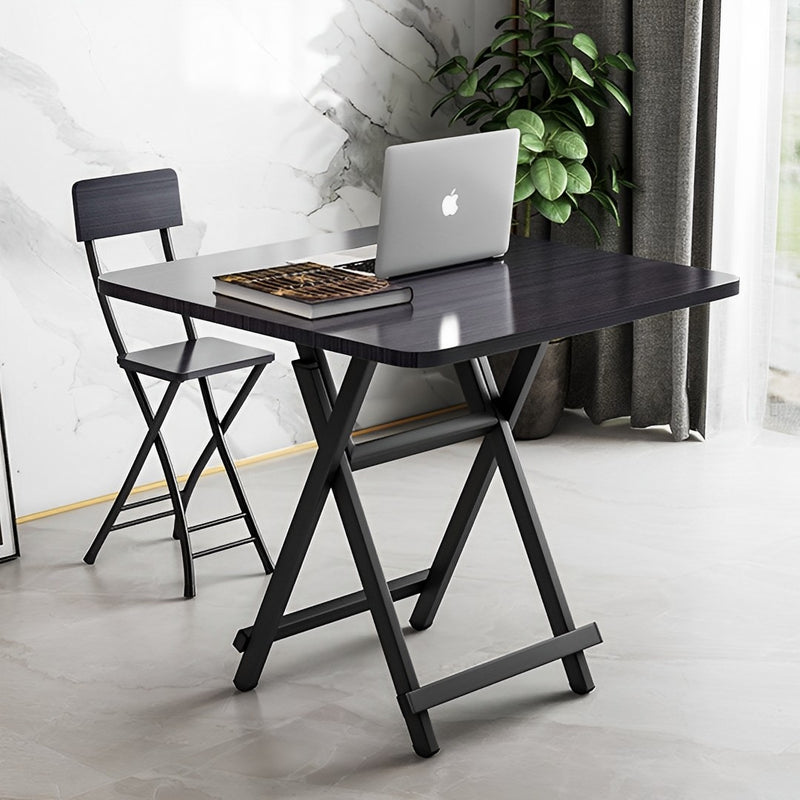 2X Black Folding Dining Table MDF 60x60cm Lightweight Space Saving Square