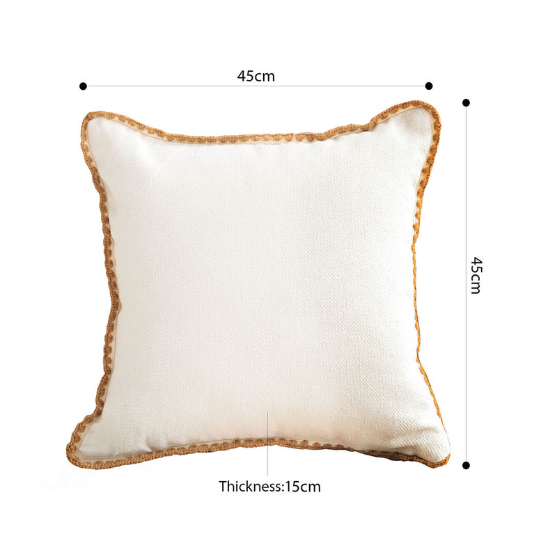 45x45cm Square Velvet Throw Pillow Plush Polyester Cotton White