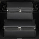 2X 56cm Leather Car Boot Storage Organizer Box Collapsible Foldable Black