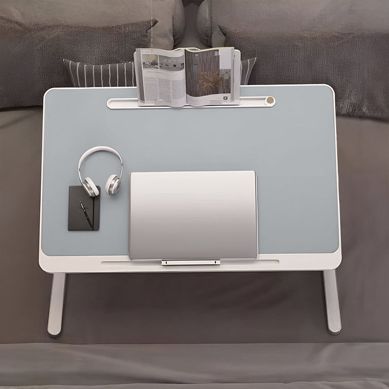 2X 60X40Cm Light Grey Foldable Laptop Bed Table Adjustable Legs Tablet Slot