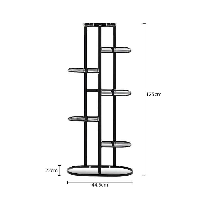 2X Black Metal Plant Stand 7 Tier 8 Pots Space Saving Tall Narrow