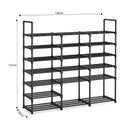 2X Black 19-Shelf Shoe Storage Caddy Rack Organizer Space Saving with Handle