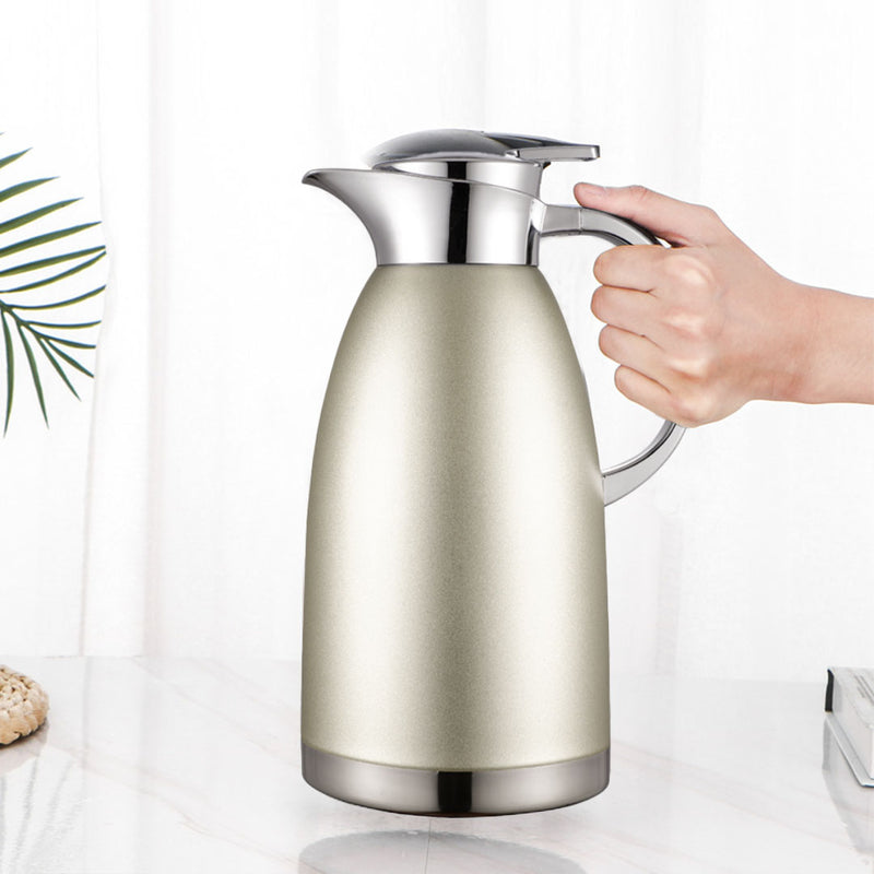 2X 1.8L Silver Double-Wall Thermal Flask Stainless Steel Vacuum Insulated
