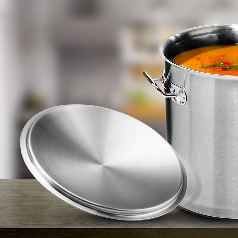 25cm Stainless Steel Stock Pot Lid Commercial Grade Easy Clean Durable