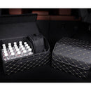 4X Leather Car Boot Organizer Portable Foldable Collapsible Storage Box Black