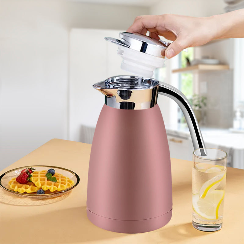 1.2L Stainless Steel Insulated Vacuum Flask Water Bottle Pink Spill-Proof Lid