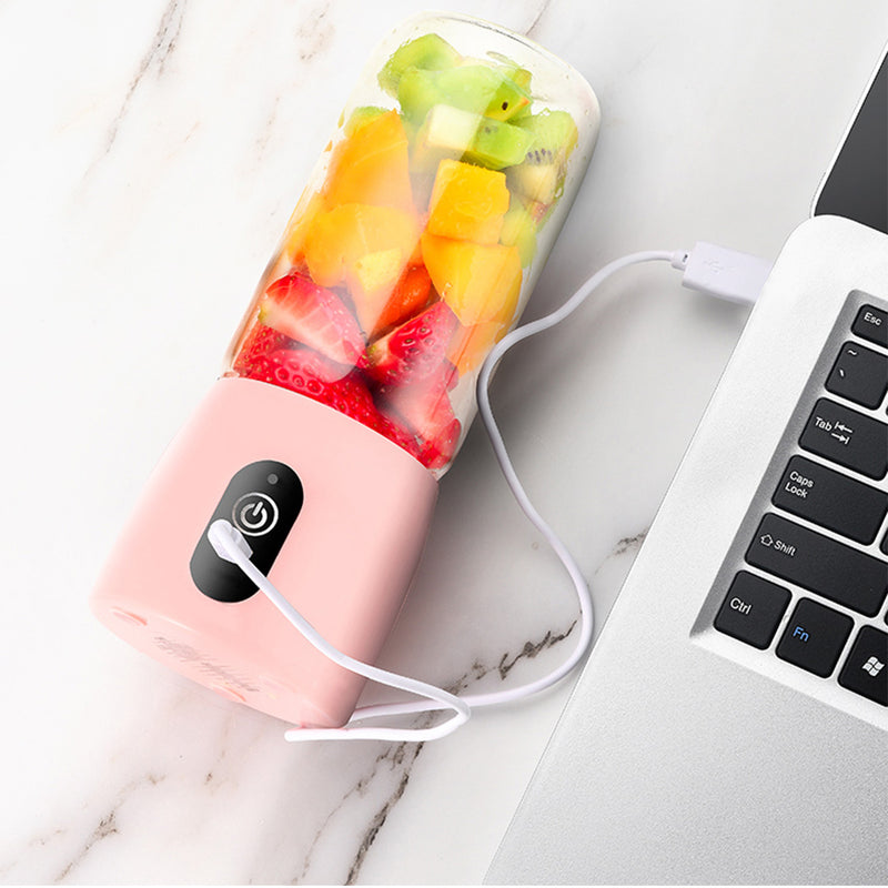 Portable Mini USB Rechargeable Glass Juicer Blender Food Grade Pink 8cmX20cm