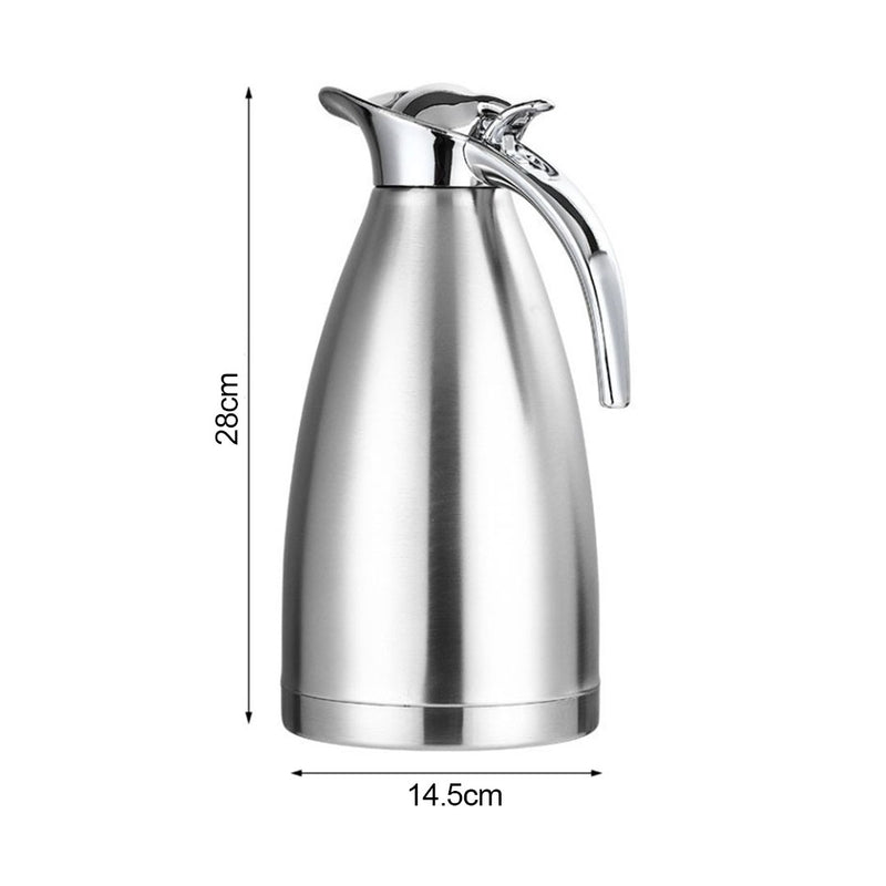 Thermal Flask Stainless Steel Vacuum Insulated 2.0L Silver 3 Layer Leak Proof