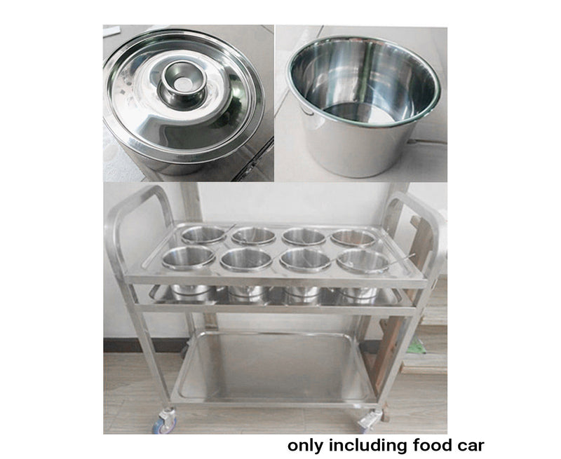 2 Tier Stainless Steel Seasoning Cart 8 Compartment Kitchen Storage Trolley