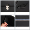 Leather Car Boot Organizer Foldable Storage Box With Lock Black Large