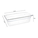 100mm Clear Gastronorm Pan 1/3 Polycarbonate Food Tray Set of 2 Transparent