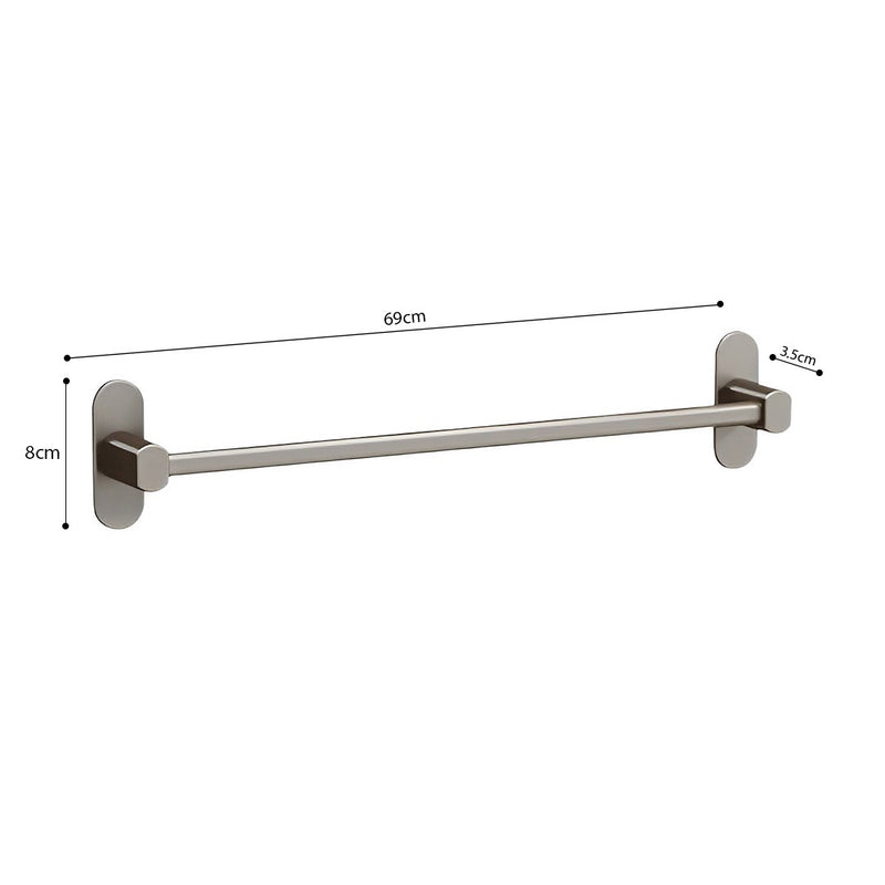 69cm Wall Mounted Aluminum Slipper Rack Adhesive Space Saving Black