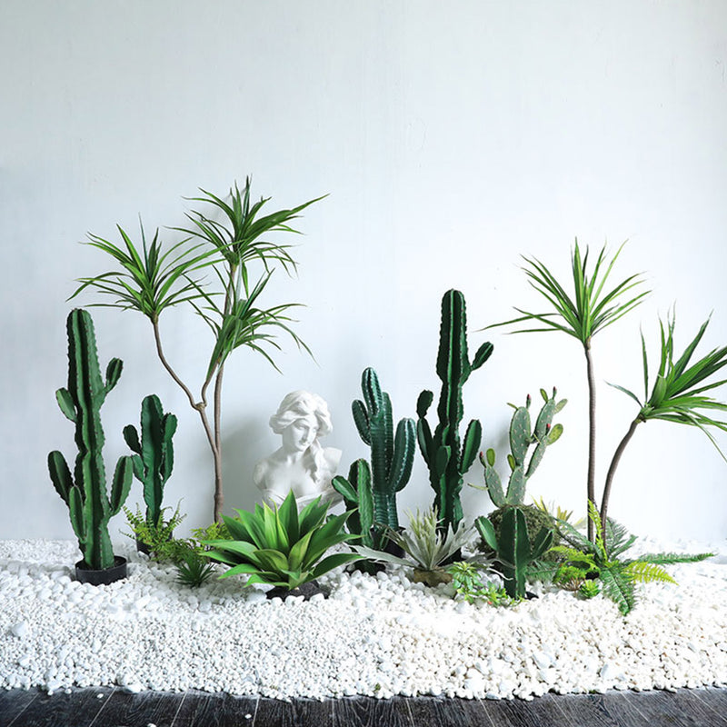 2X 70cm Green Artificial Potted Cactus Plant Polyurethane Realistic 5 Heads