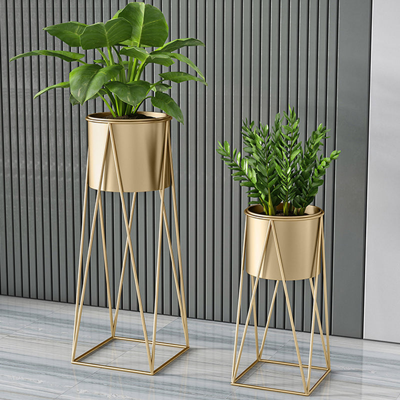 2X 70cm Gold Painted Iron Plant Stand Detachable Enamel Pot Corner