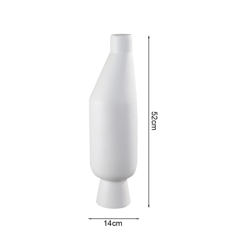 Ceramic Vase 14x52cm Modern Minimalist White Narrow Top Rounded Body