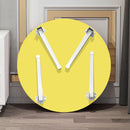Yellow Floor Table Particleboard Metal Round Mini Desk With Drawer 60cm