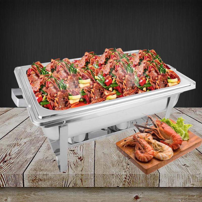2X 9L Stainless Steel Chafing Dish Food Warmer for Buffet Catering Events