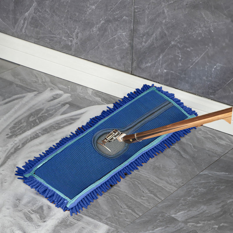 3X 100x22cm Microfiber Flat Mop Cloth Covers Blue Ultra Absorbent