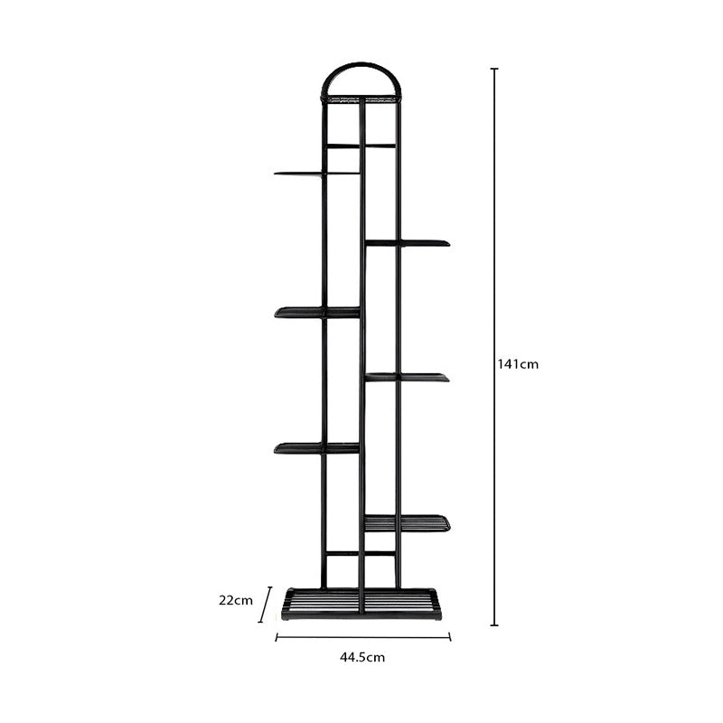 2X 8 Tier 9 Pots Metal Plant Stand Black 44.5x22x140cm Indoor