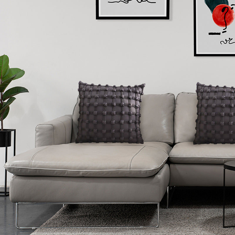 Plush Velvet Square Throw Pillow 45x45cm 15cm Thick Black