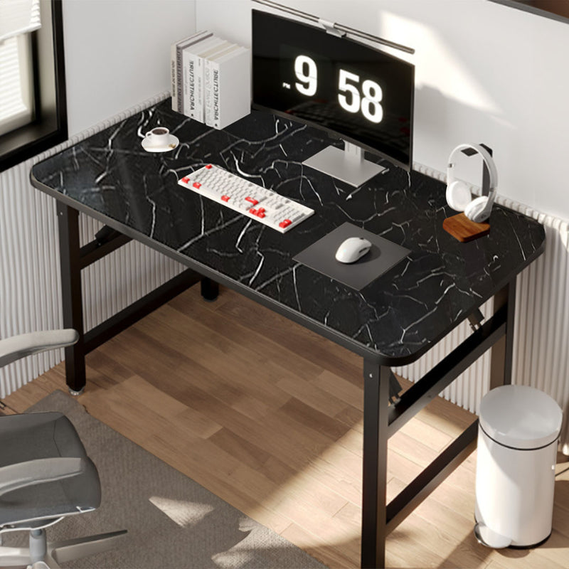 2X Black Stone Foldable Computer Study Table 120x60x75cm Easy Assembly