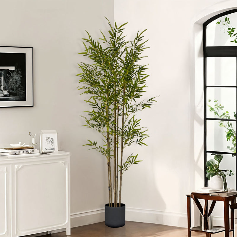 Artificial Bamboo Plant 180cm 7 Branches Polyurethane Polyethylene Green