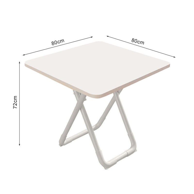 80x80x72cm All White Square Wood Table Modern Minimalist Design