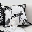 Zebra Cushion Square Pillow 45cm Polyester Black White Home Decor Accent