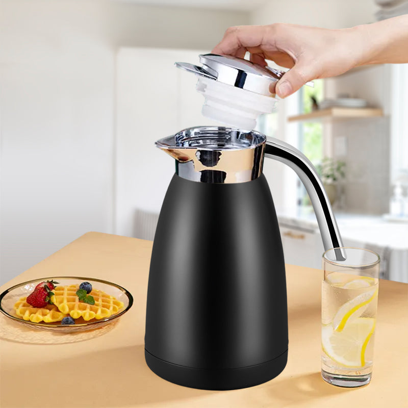 Double Wall 1.8L Stainless Steel Insulated Vacuum Flask Black