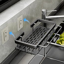 Aluminum Kitchen Sink Storage Rack Black Wall Mounted Space Saver 34cm