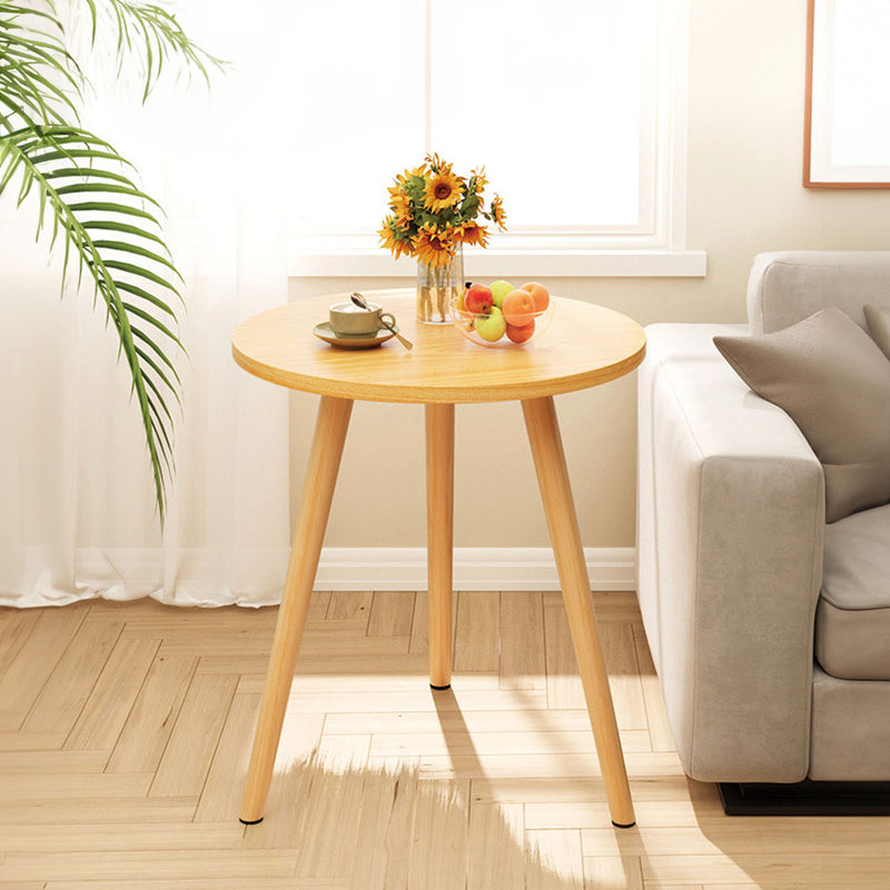 2X Side Coffee Table Walnut Wood 60x72cm Small Living Room Balcony