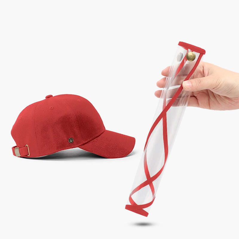 2X Kids Protective Hat With Full Face Anti Fog Tpu Shield 26cmx35cm Red Cotton