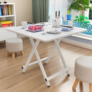 White Dining Table Portable MDF Square 60x60cm Foldable Home Office Desk