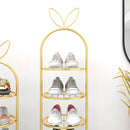6 Tier Gold Metal Shoe Organizer Space Saving Footwear Storage Rack