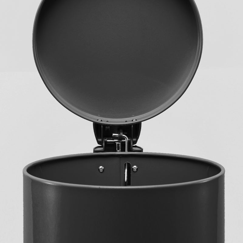2X 12L Stainless Steel Pedal Bin Round Soft-Close Rubbish Trash Black