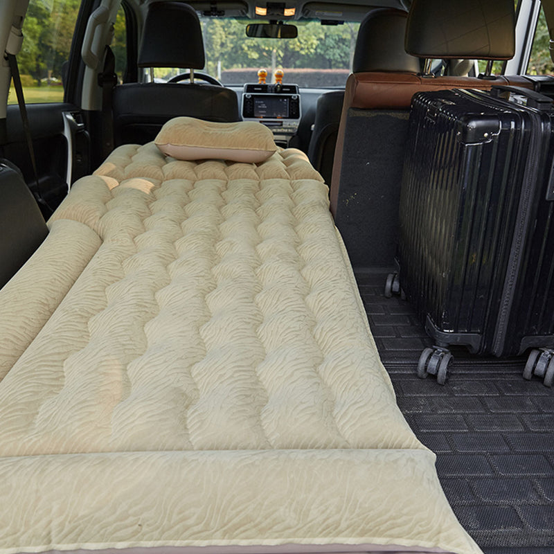 2X Beige Inflatable Car Boot Mattress Camping Travel Air Bed with Pillows